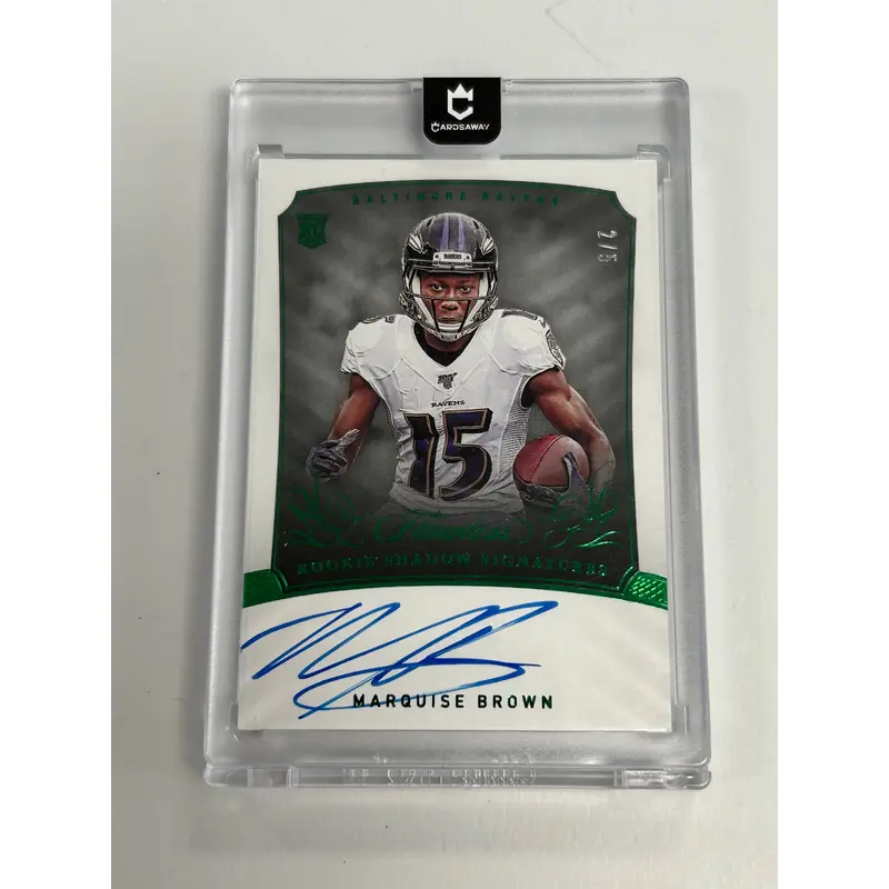 Marquise Brown 2019 Panini Flawless Rookie Shadow Signatures Emerald #2/5