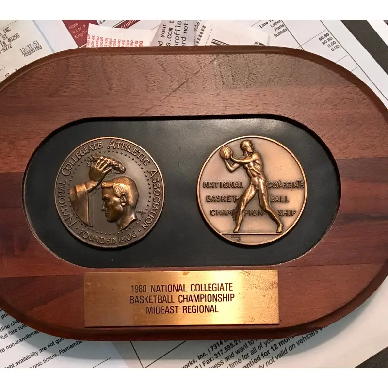 1980 NCAA Mideast Regional Indiana University Players Plaque