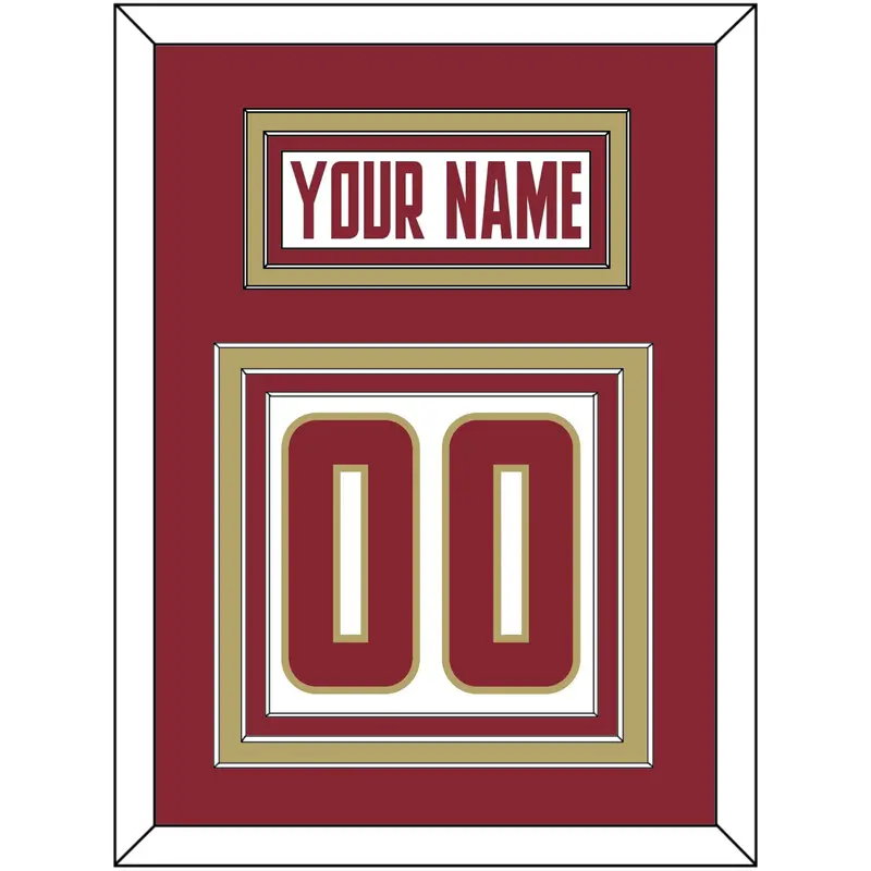 Boston College Hockey Nameplate & Number (Back) - Home White (2011-2015) - Triple Mat 2