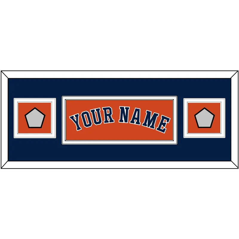 Houston Name & 2 World Series Jersey Patches - Alternate Orange - Double Mat 6