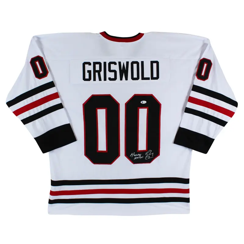 Chevy Chase Christmas Vacation "Harvey Keitel" Signed Santa Clark Jersey BAS Wit