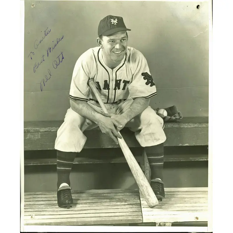 Giants Mel Ott Authentic Signed 8x10 Daily News Wire Photo PSA/DNA #AB06378