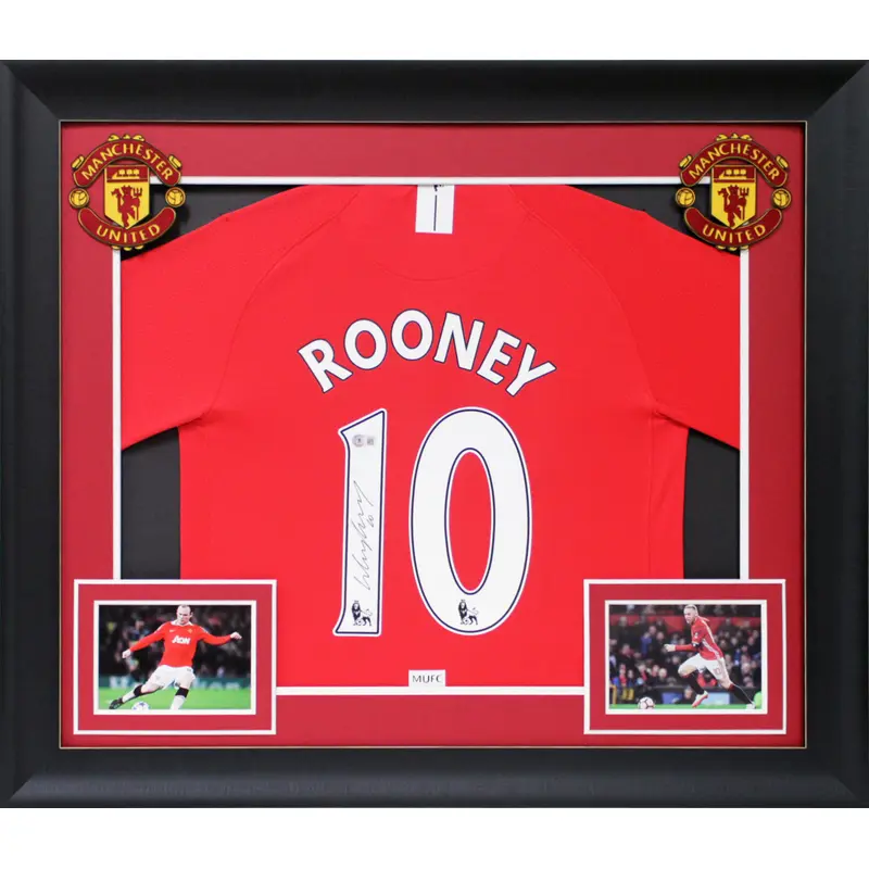 Manchester United Wayne Rooney Authentic Signed Red Nike Framed Jersey BAS
