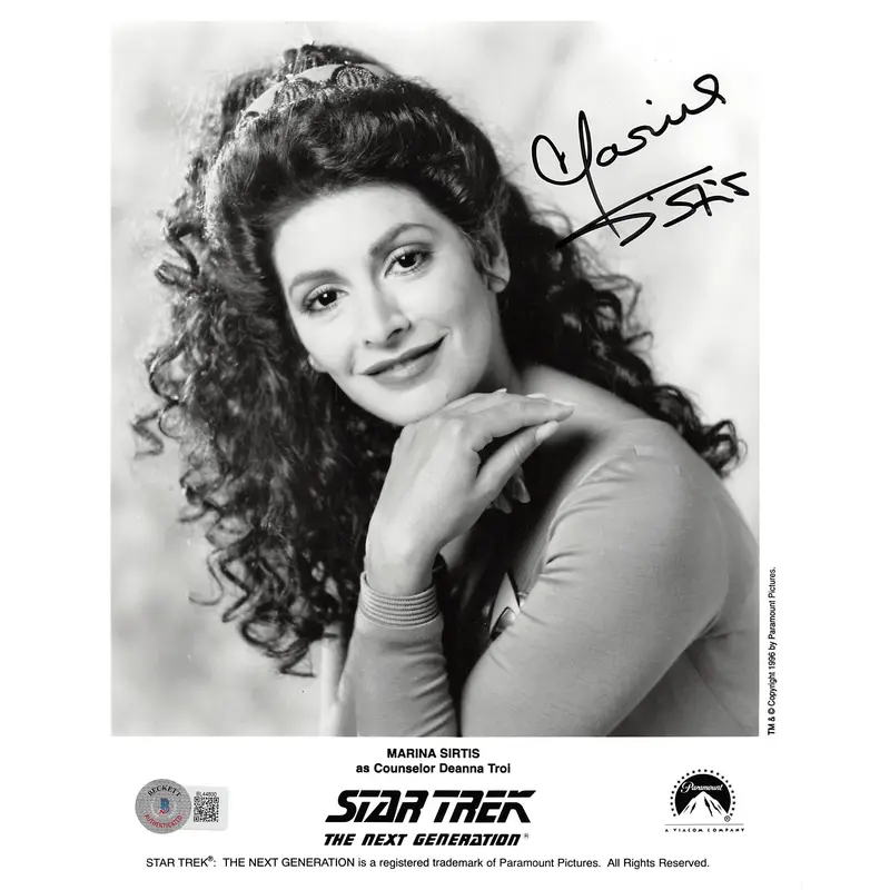 Marina Sirtis Star Trek Authentic Signed 8x10 Photo Autographed BAS #BL44800