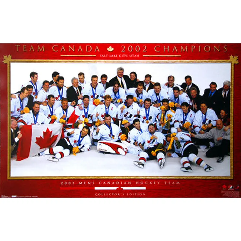 Team Canada 2002 Olympic Hockey Gold Medal Celebration Poster - Costacos Sports