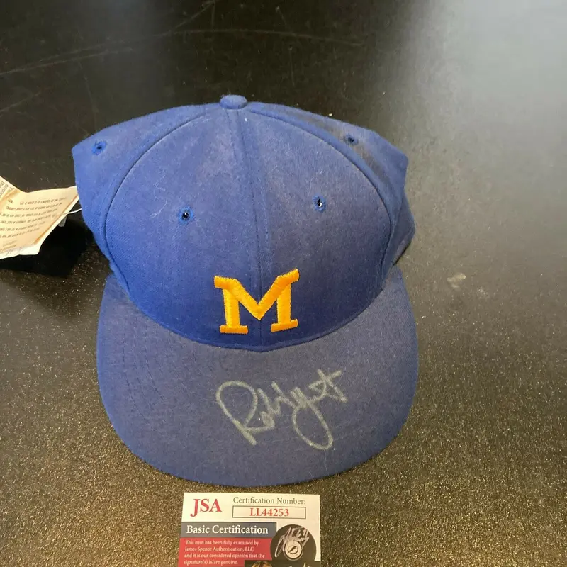Robin Yount Signed Authentic Milwaukee Brewers Game Model Hat With JSA COA
