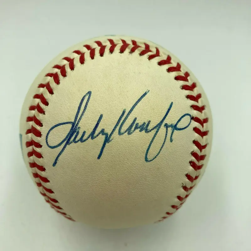 Sandy Koufax Don Drysdale Duke Snider Signed Baseball PSA DNA COA Graded MINT 9