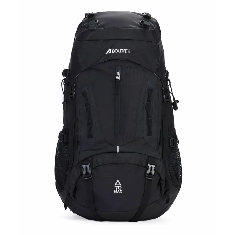 Trekmaster Rucksack 70L - Black  Boldfit | Kibi Sports