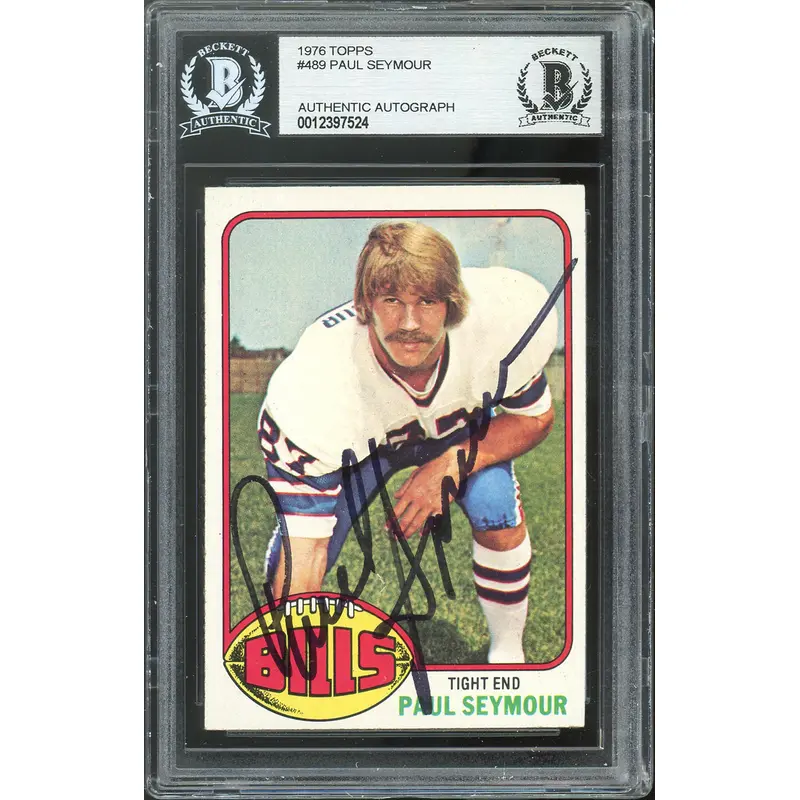 Bills Paul Seymour Authentic Signed 1976 Topps #489 Card Autographed BAS Slabbed