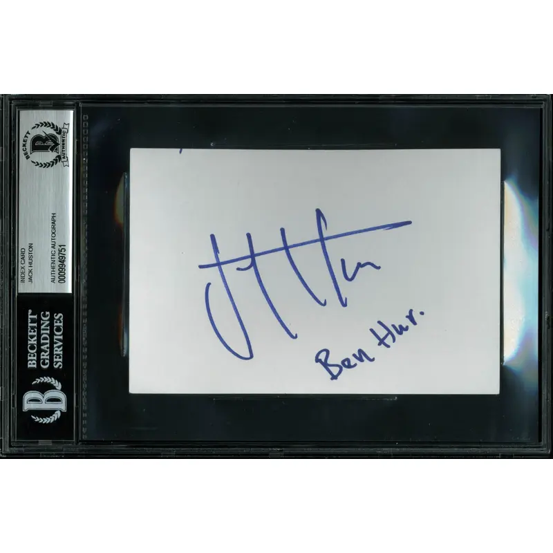 Jack Huston Ben-Hur Authentic Signed 4x6 Index Card Autographed BAS Slabbed