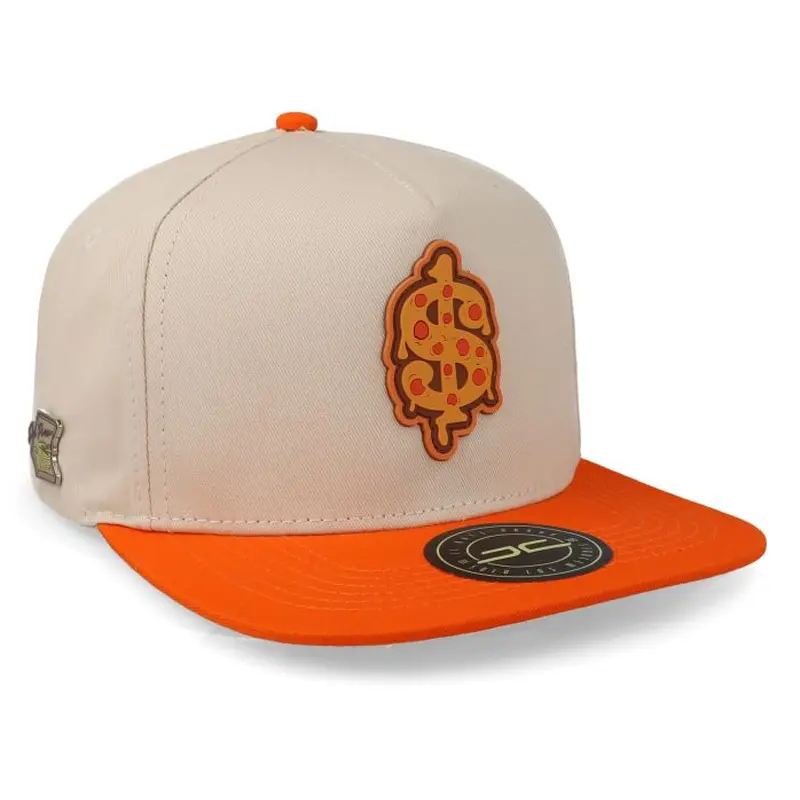JC HATS BEIGE ORANGE SNAPBACK JC PIZZA 1748 BEIGEORG