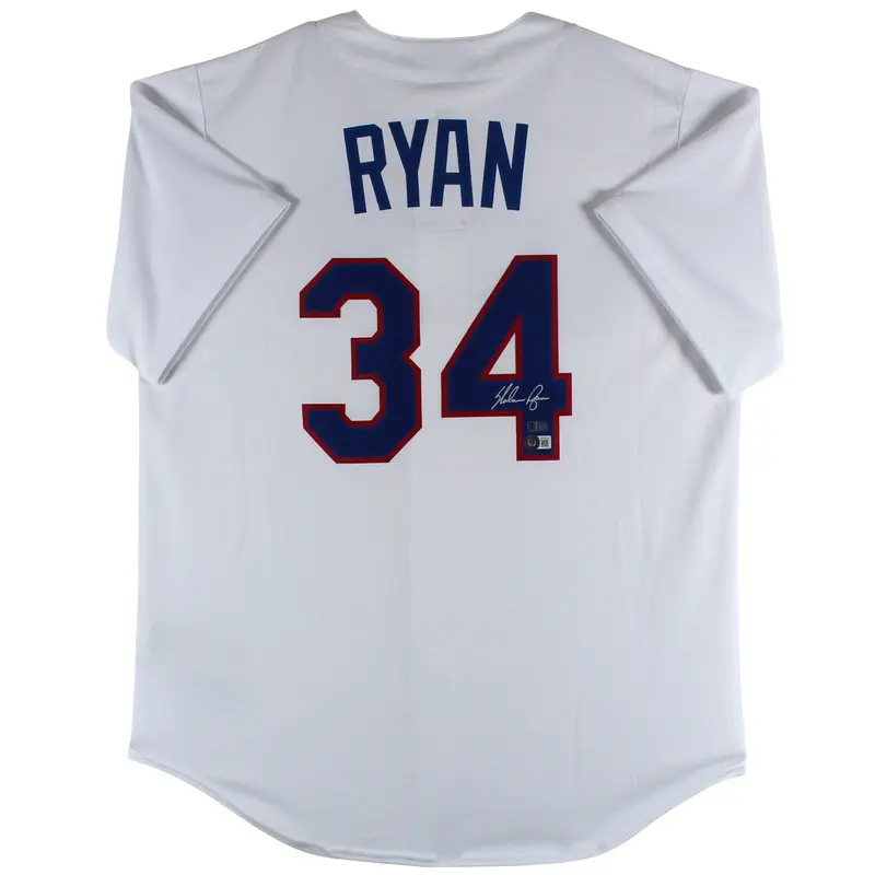 Nolan Ryan Autographed Texas Rangers (White #34) Jersey - Beckett