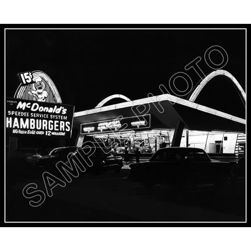 1955 McDonald's Restaurant 8X10 Photo - Des Plaines Illinois - 2356
