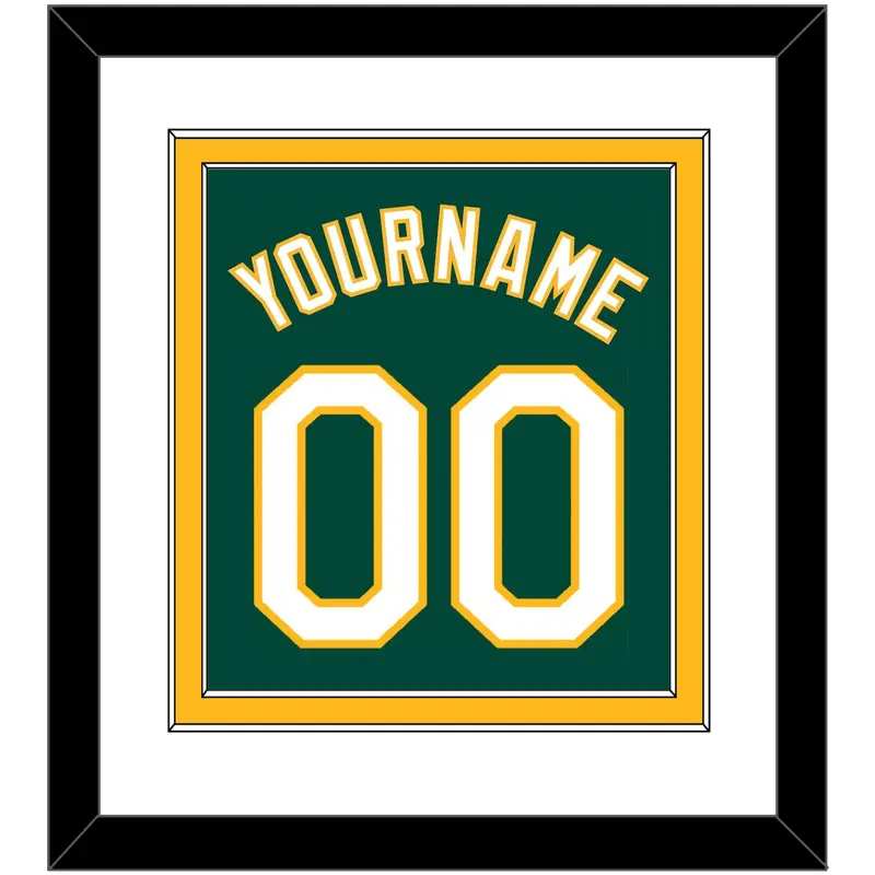 Oakland Name & Number - Alternate Green - Double Mat 1