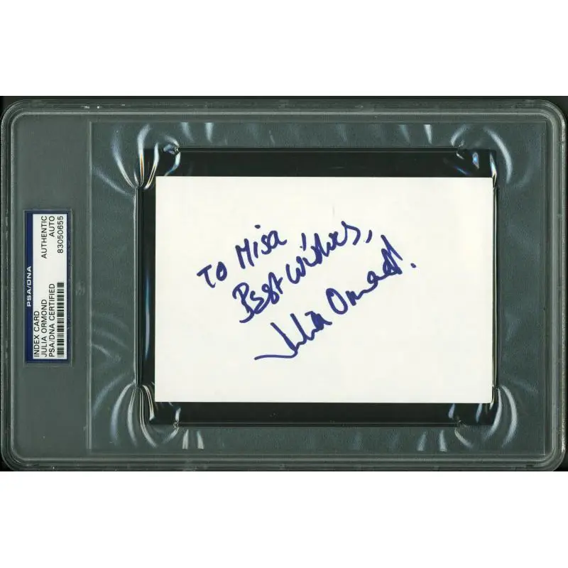 Julia Ormond Authentic Signed 4X6 Index Card Autographed PSA/DNA Slabbed