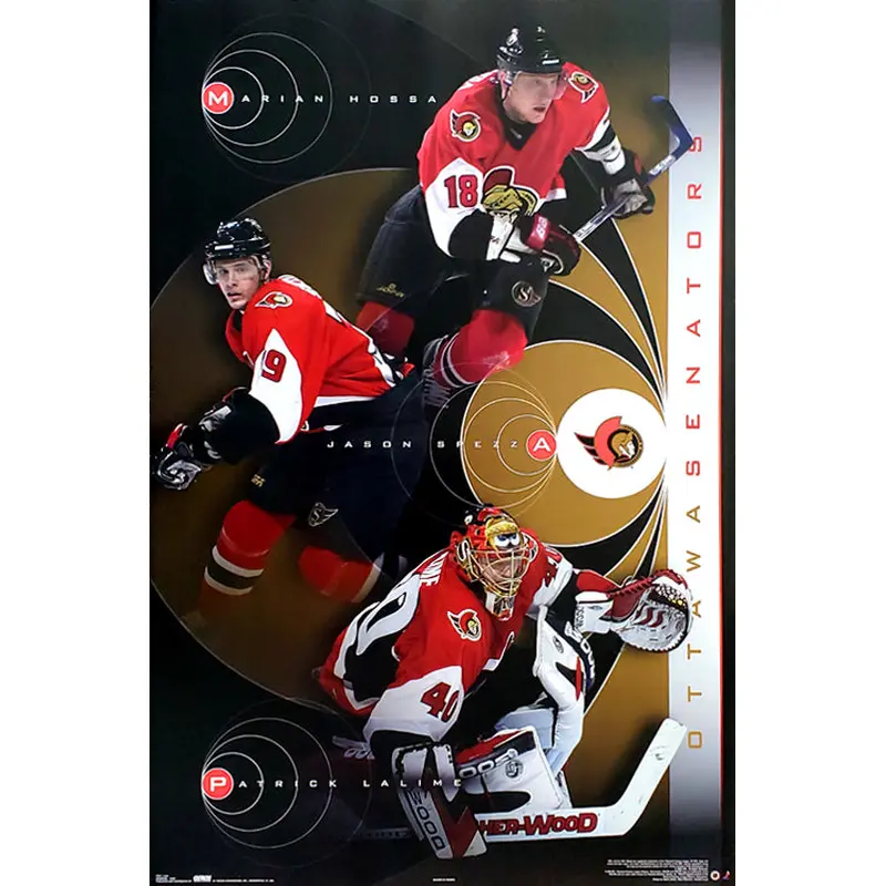 Ottawa Senators "Triple Action" Poster (Hossa, Lalime, Spezza) - Costacos 2003