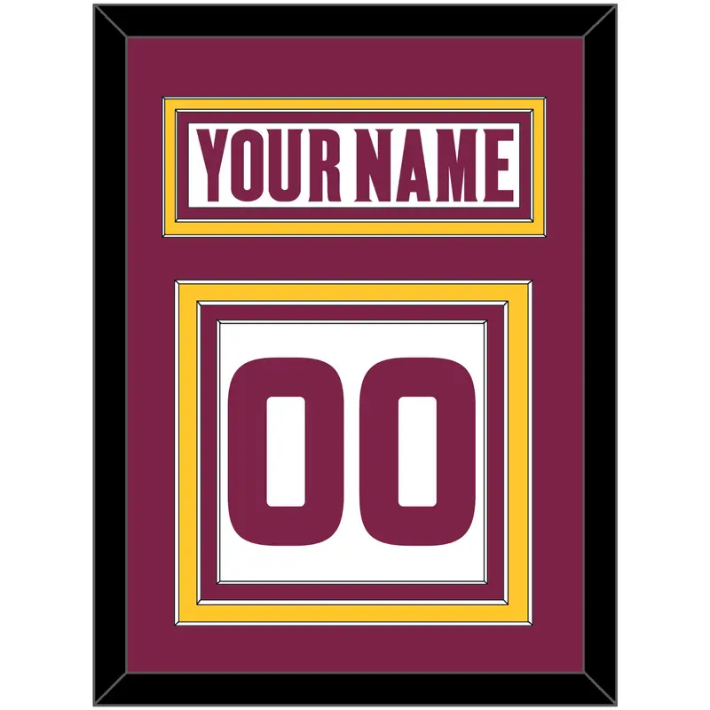 Arizona State Hockey Nameplate & Number (Back) - Home White (2021-2022) - Triple Mat 2