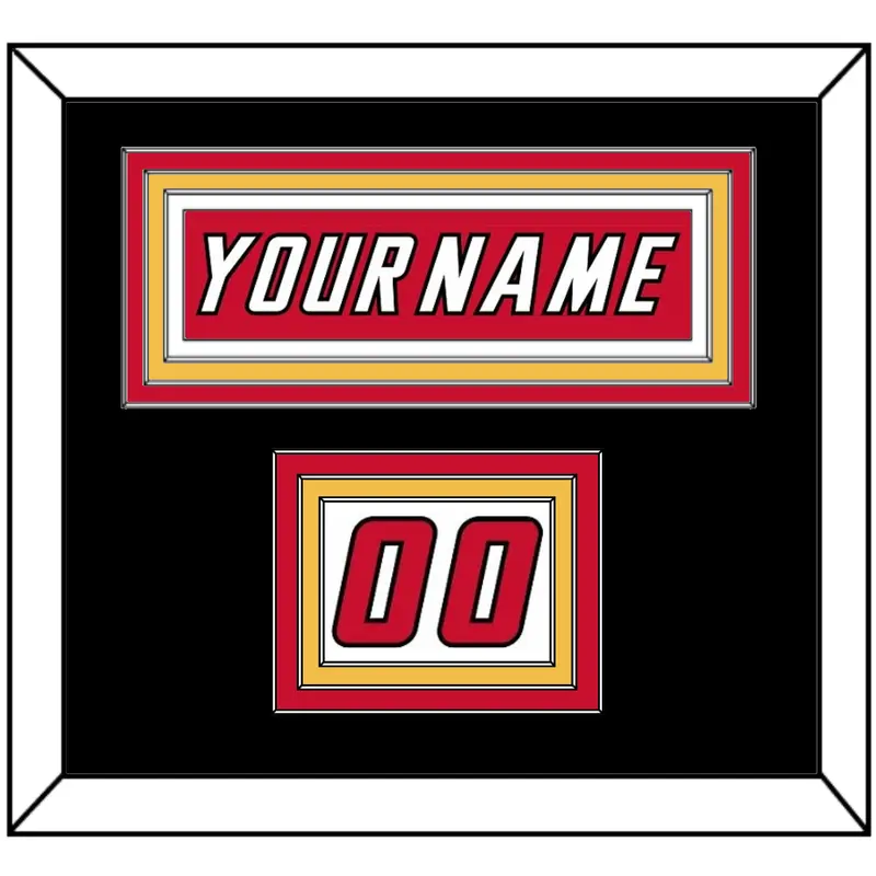 Calgary Nameplate & Number (Shoulder) - Road Red (1995-2000) - Triple Mat 3