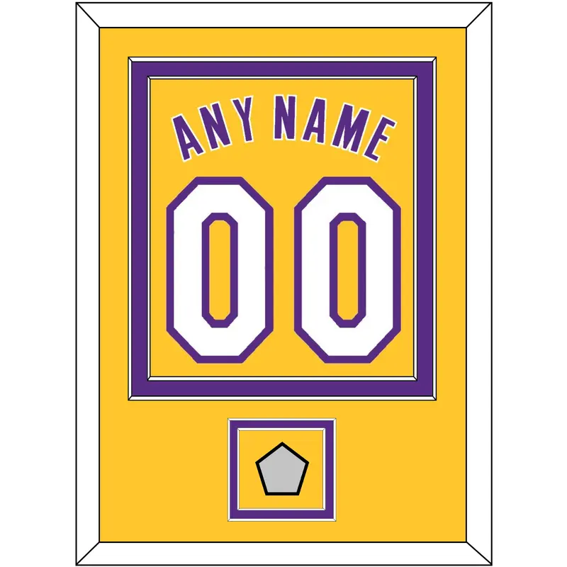 Los Angeles Name & Number With Trophy Patch - Home Yellow (1999-2018) - Double Mat 2