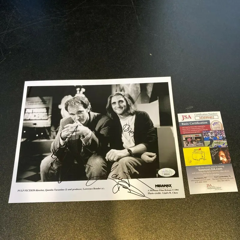 Quentin Tarantino & Lawrence Bender Signed Pulp Fiction Photo With JSA COA