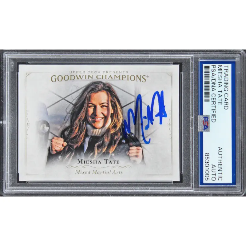 Miesha Tate Signed 2016 Upper Deck Goodwin Champions #64 Card PSA/DNA Slabbed