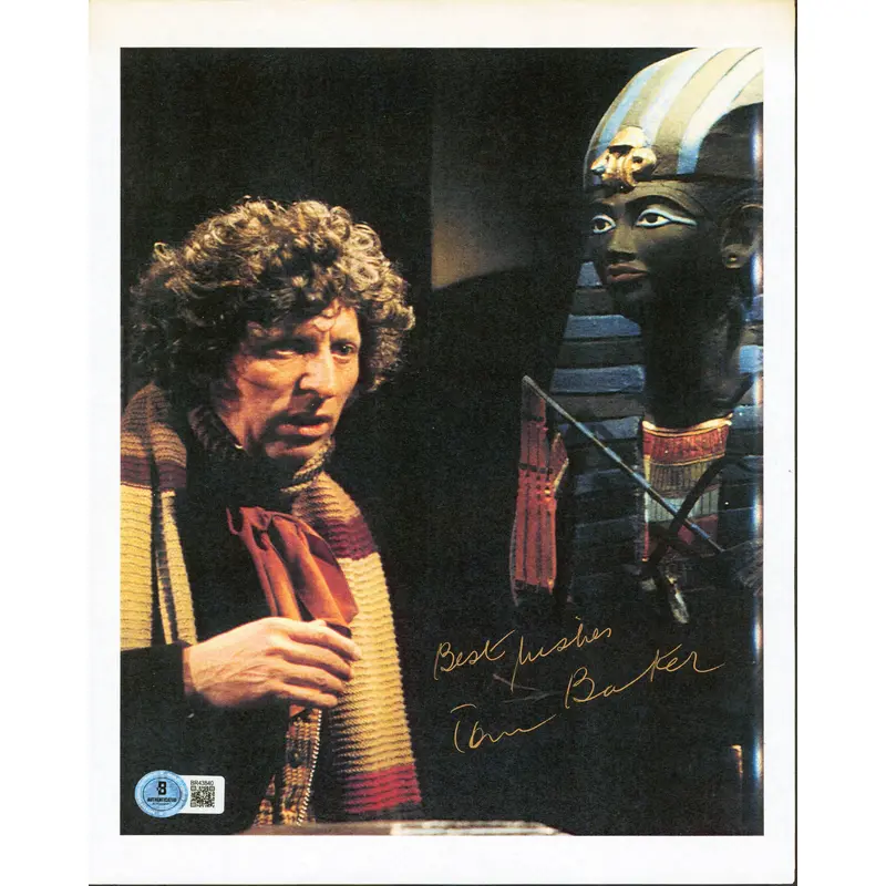 Tom Baker Doctor Who "Best Wishes" Signed Vertical Photo 8.25x11.5 BAS #BR43840