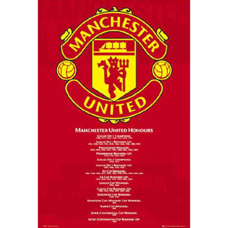 Manchester United "Honours" Crest & History - GB Eye Inc.