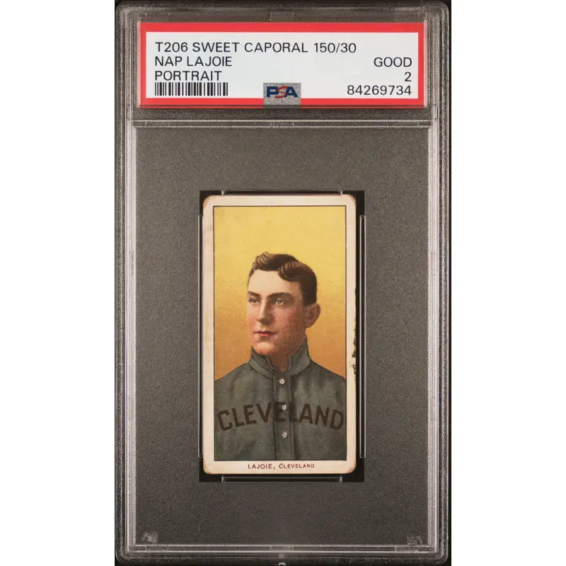 Nap Lajoie 1909-11 T206 Sweet Caporal 150/30 Portrait PSA 2 Good