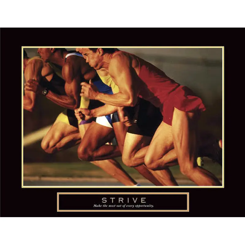 Sprint Start "Strive" Motivational Track-and-Field Poster - Front Line