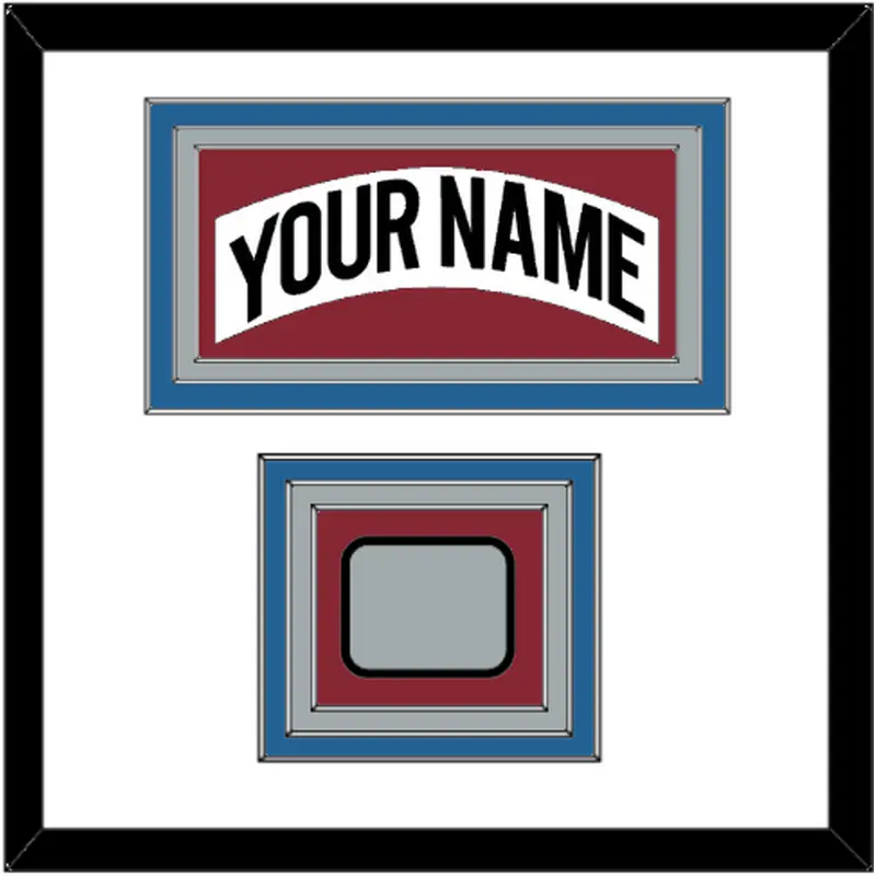 Colorado Nameplate & Stanley Cup Finals Patch - Home White (1995-1996) - Triple Mat 1