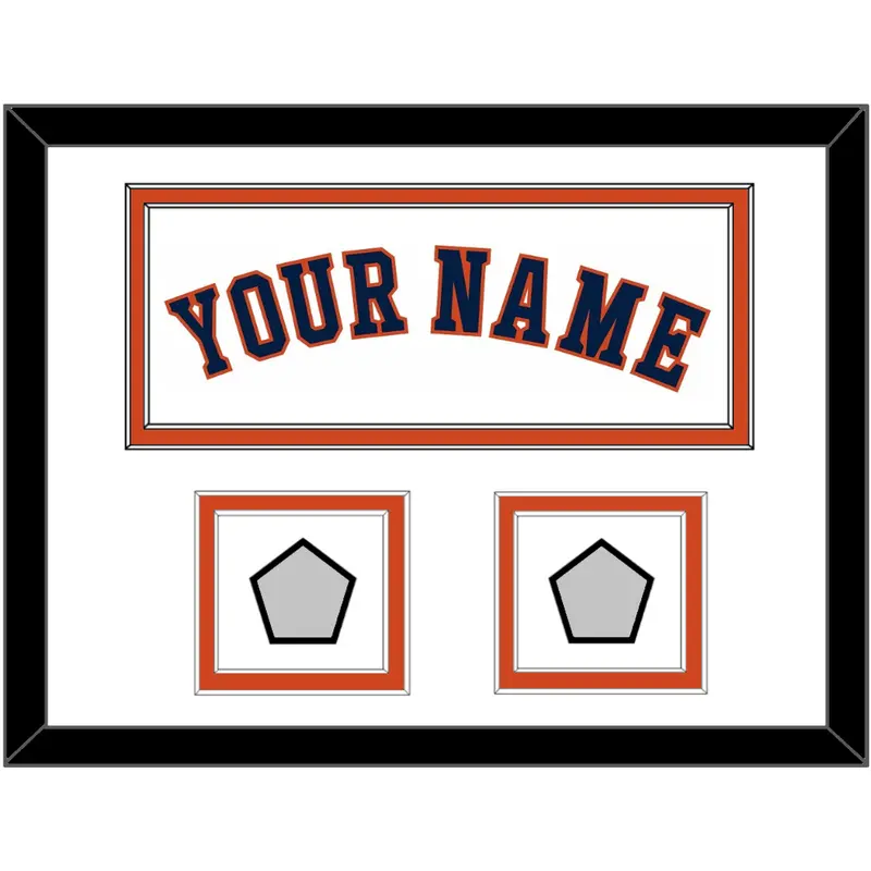 Houston Name & 2 World Series Champions Patches - Home White - Double Mat 3
