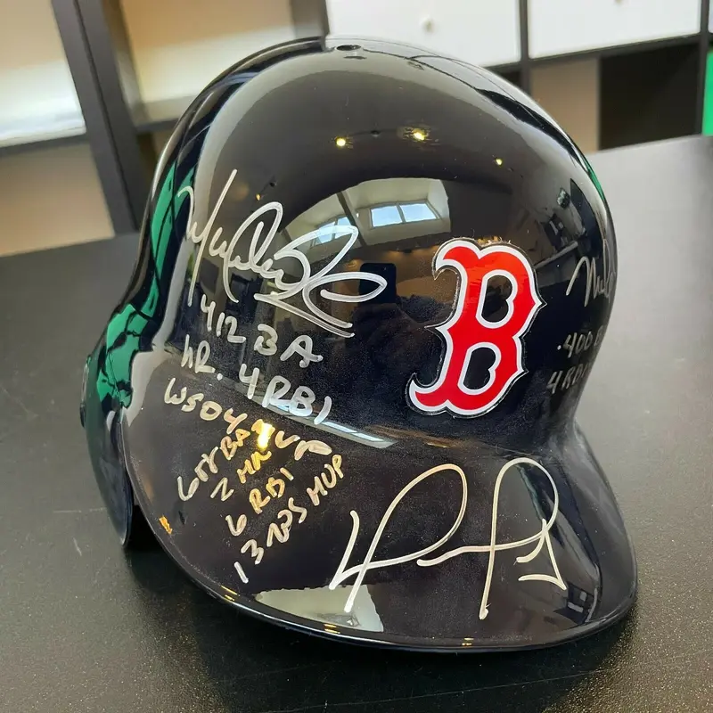 David Ortiz Manny Ramirez Boston Red Sox World Series MVP Signed Helmet Fanatics