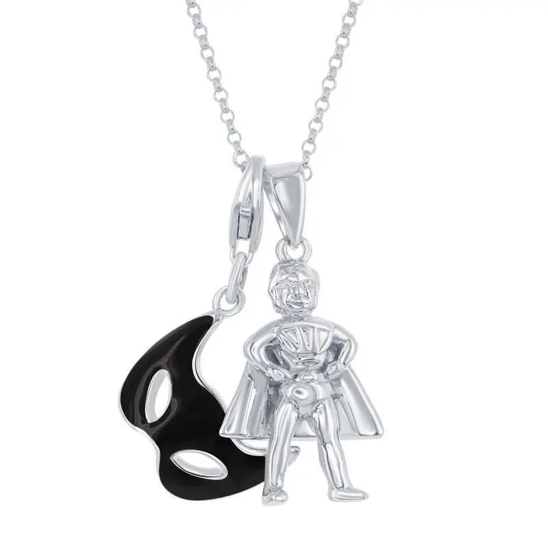 Sterling Silver Batman Necklace