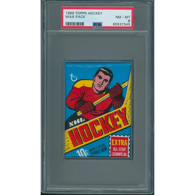 1969 1969/70 Topps Hockey Unopened Wax Pack PSA 8 *7345