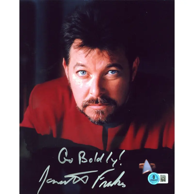 Jonathan Frakes Star Trek Go Boldly! Authentic Signed 8x10 Photo BAS #BR43855
