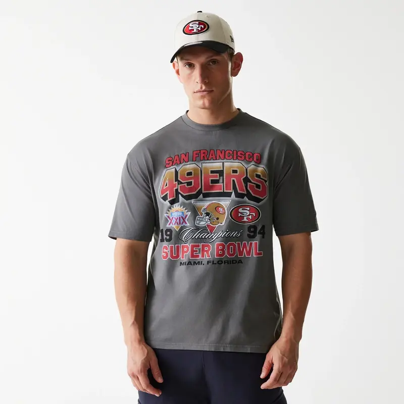 San Francisco 49ers NFL Washed Super Bowl Grey Oversized T-Shirt