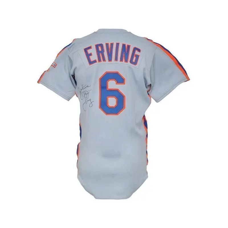 1986 Dr. J Julius Erving Signed Game Used New York Mets Jersey PSA DNA COA