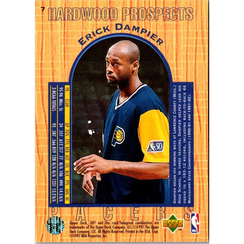 1997 Upper Deck Erick Dampier #48
