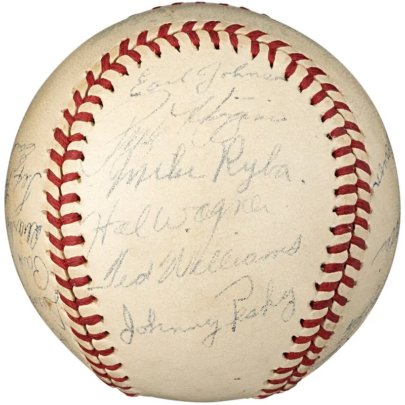 Ted Williams 1946 Boston Red Sox AL Champs Team Signed Baseball PSA DNA COA