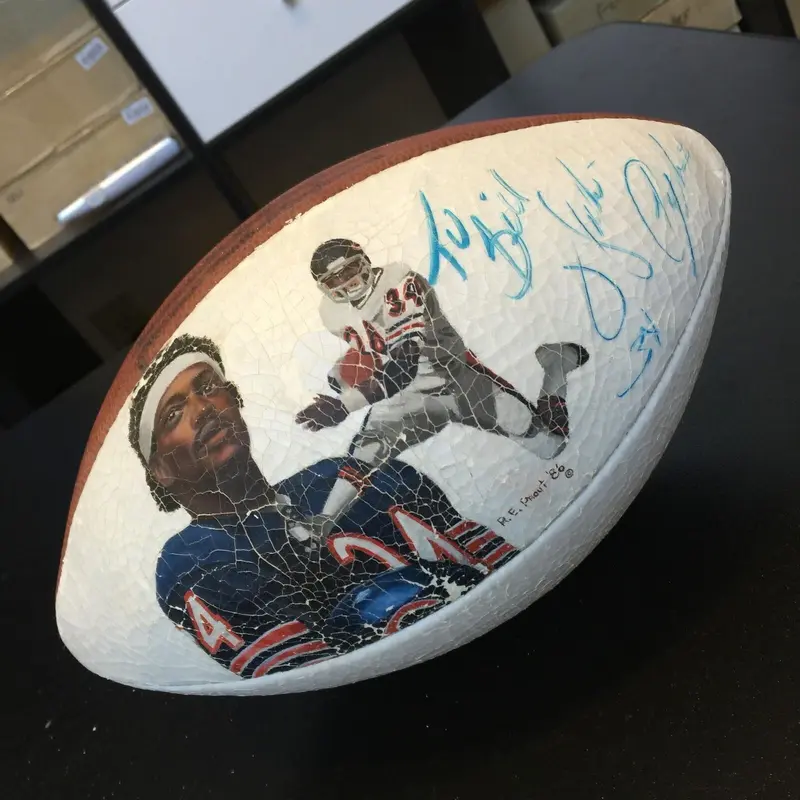 Walter Payton Signed Autographed Wilson Art Football JSA COA