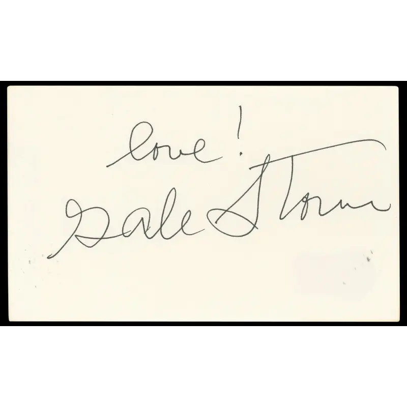 Gale Storm My Little Margie "Love!" Authentic Signed 3x5 Index Card BAS #BN33337