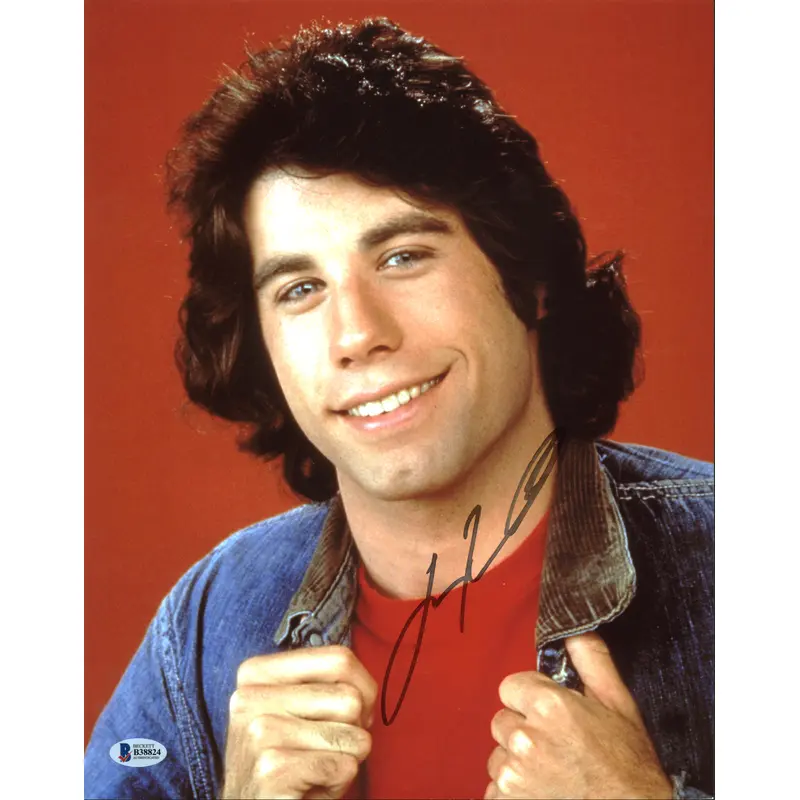 John Travolta Welcome Back, Kotter Authentic Signed 11X14 Photo BAS #B38824