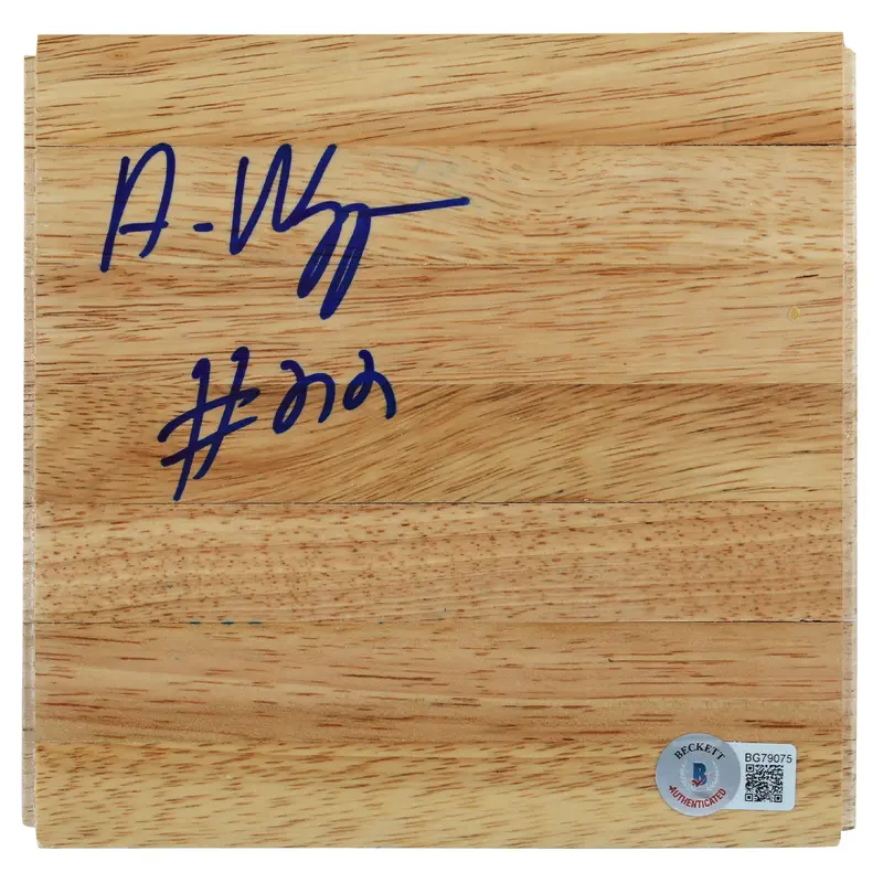 Warriors Andrew Wiggins Authentic Signed 6x6 Floorboard Autographed BAS #BG79075