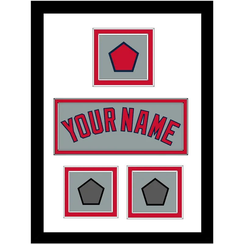 Boston Name, Logo Patch & Two World Series Champions Patches - Road Gray - Double Mat 1