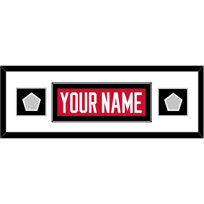 Chicago Nameplate & 2 Stanley Cup Finals Patches - Home Red (2007-2017) - Single Mat 2