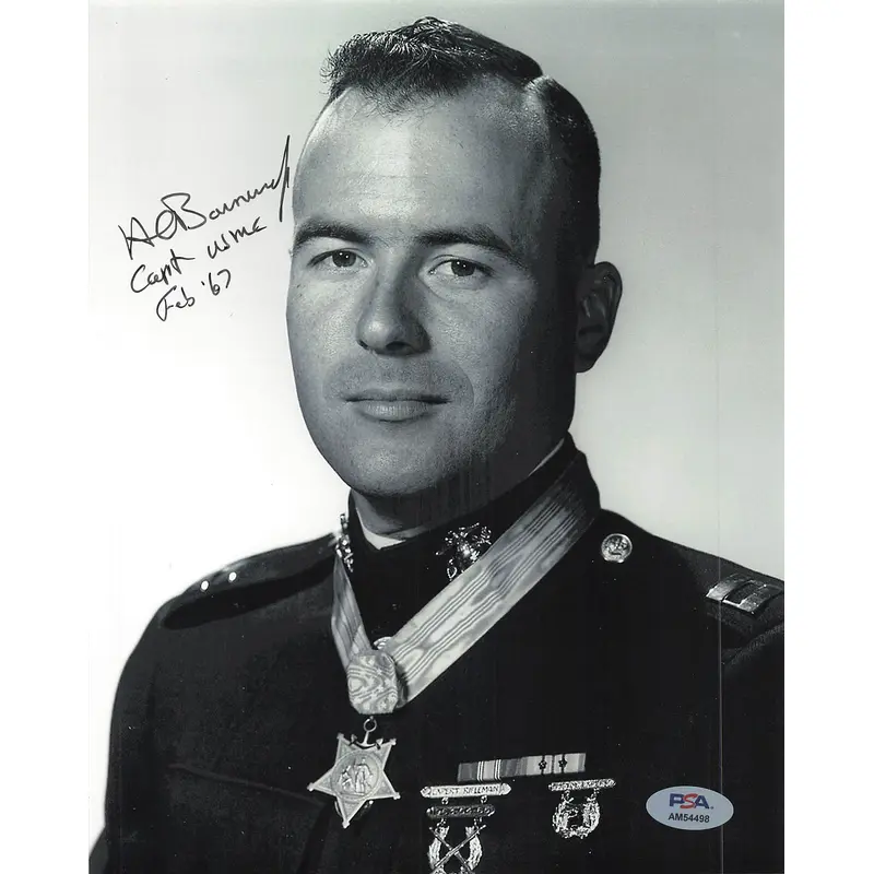 HARVEY C. BARNUM JR. signed 8x10 photo PSA/DNA Autographed Military