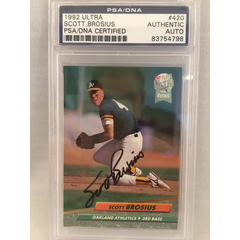 1992 Ultra Scott Brosius Signed Autographed baseball Card Psa Dna