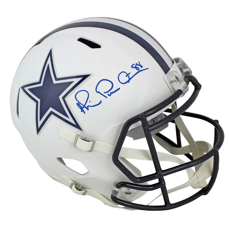 Cowboys Michael Irvin Authentic Signed Flat White Full Size Speed Rep Helmet BAS