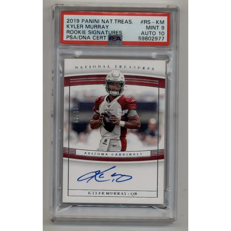 Kyler Murray 2019 National Treasures Rookie Auto 11/99 PSA 9 Mint Auto 10