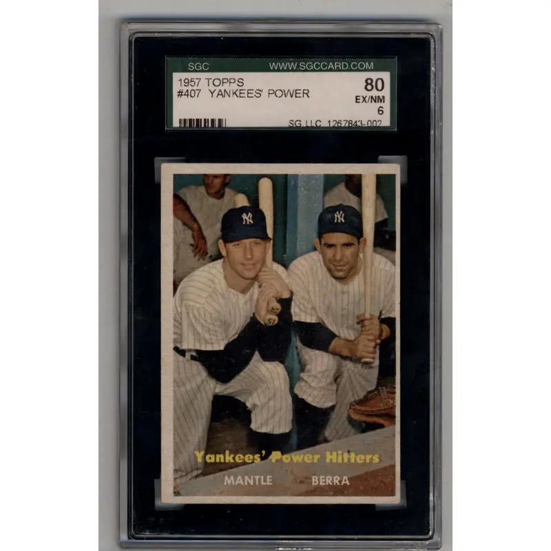 Yankees Power 1957 Topps #407 SGC 6 Excellent/Near Mint